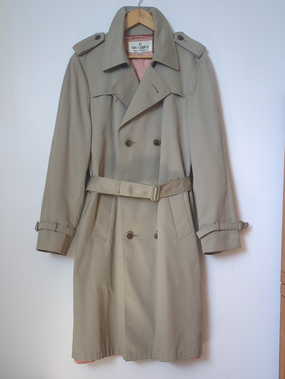 Nino Cerruti Beige Men's Classic Trench Coat